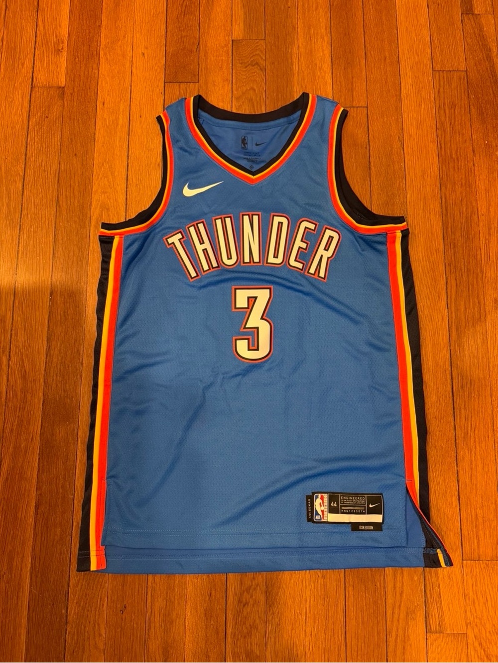 Jared McCain #3 Oklahoma City Thunder OKC Icon Edition Blue Jersey Size M 44